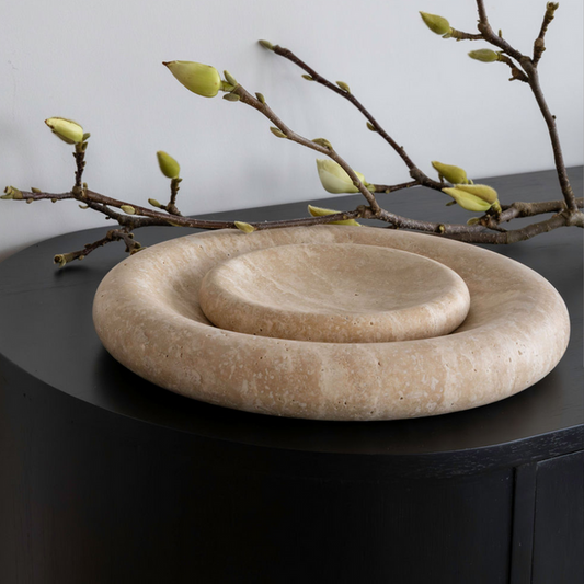 Solstice Tray Large - Beige Travertine