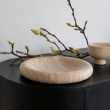 Solstice Tray Large - Beige Travertine