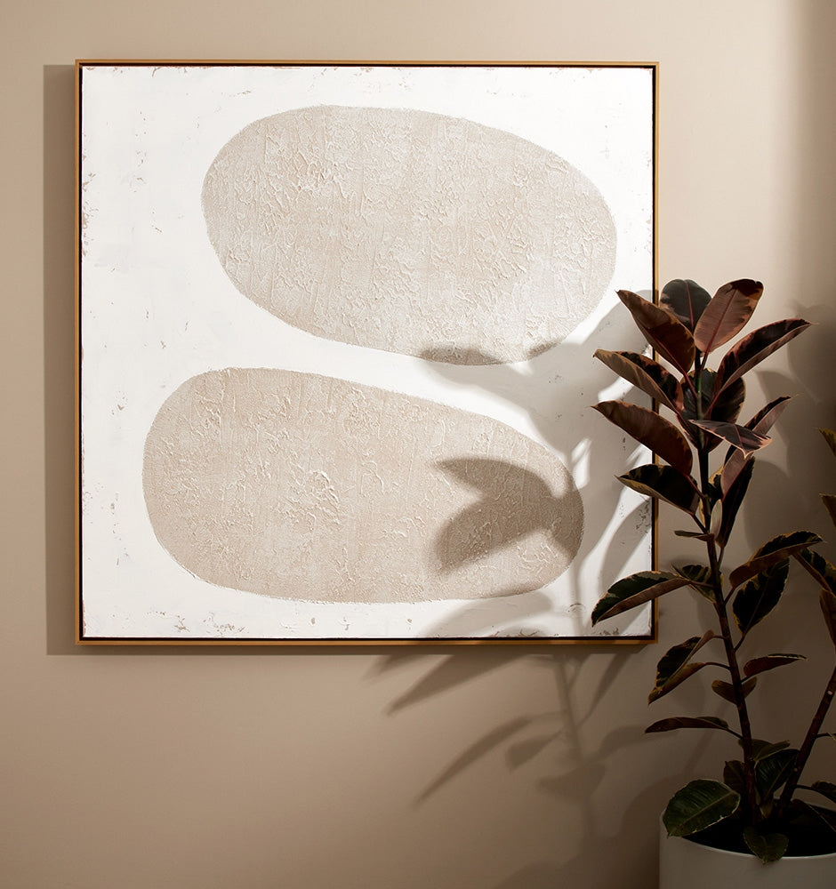 Organic Play White Framed Painting
