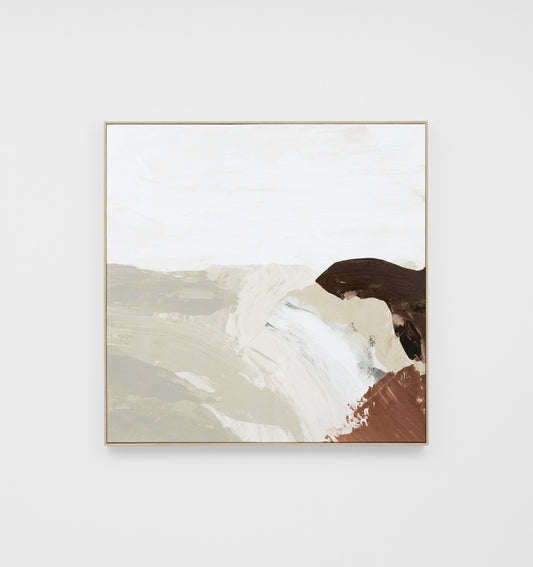 Peaceful Muse Sand Framed Canvas